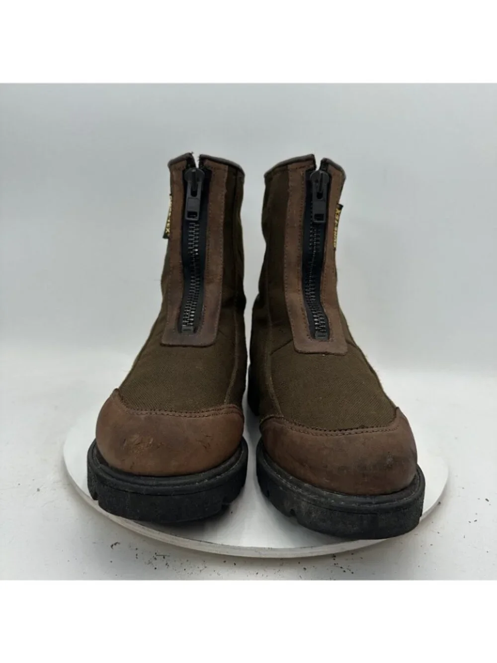 Rocky Big Mouth Gore Tex Men Size 9 EW 7856 Brown Leather Front Zip Logger Boot
